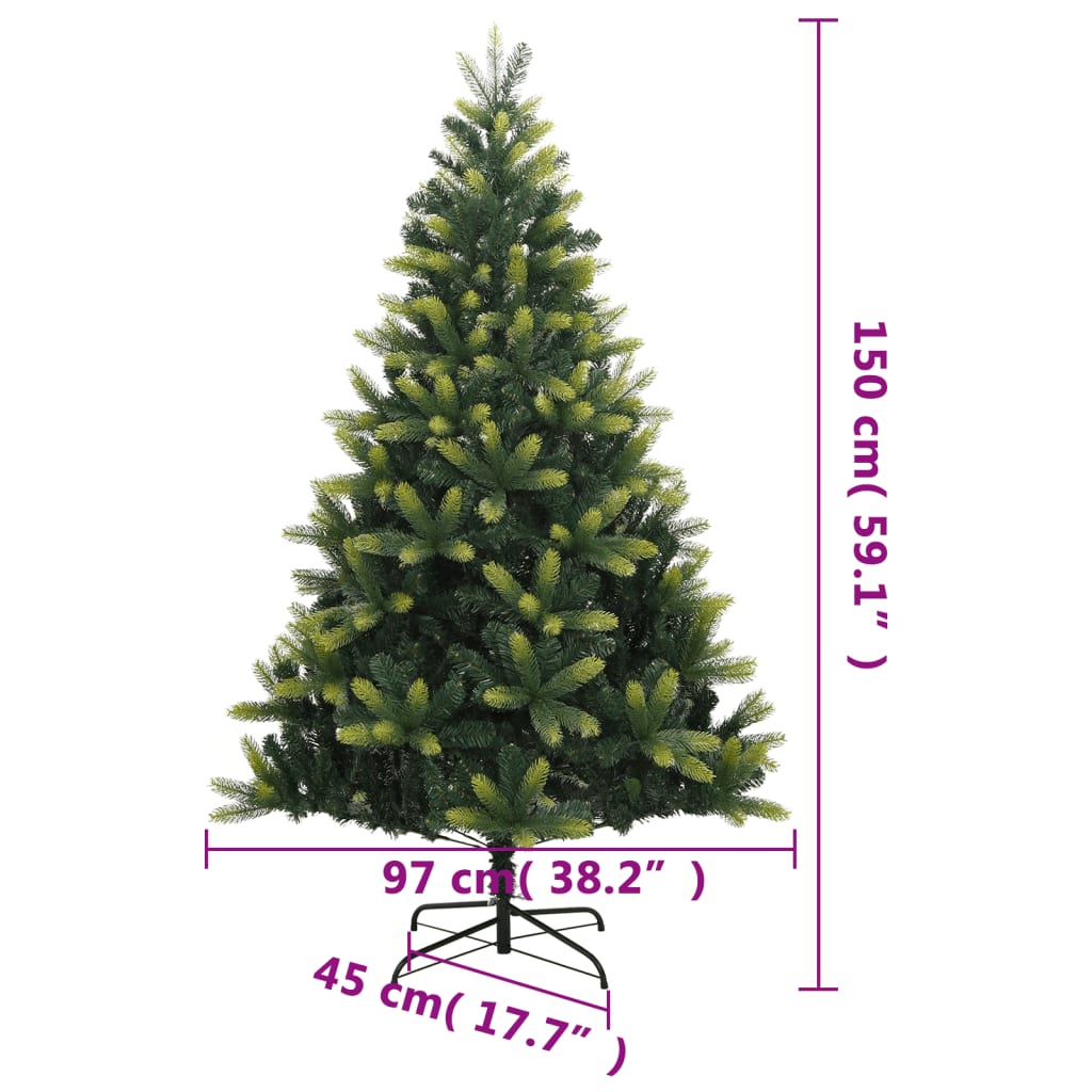 Kunstkerstboom met scharnieren en standaard 150 cm