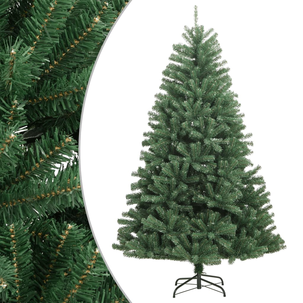 Kunstkerstboom met scharnieren met standaard 120 cm groen