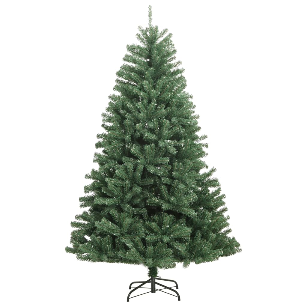 Kunstkerstboom met scharnieren met standaard 120 cm groen