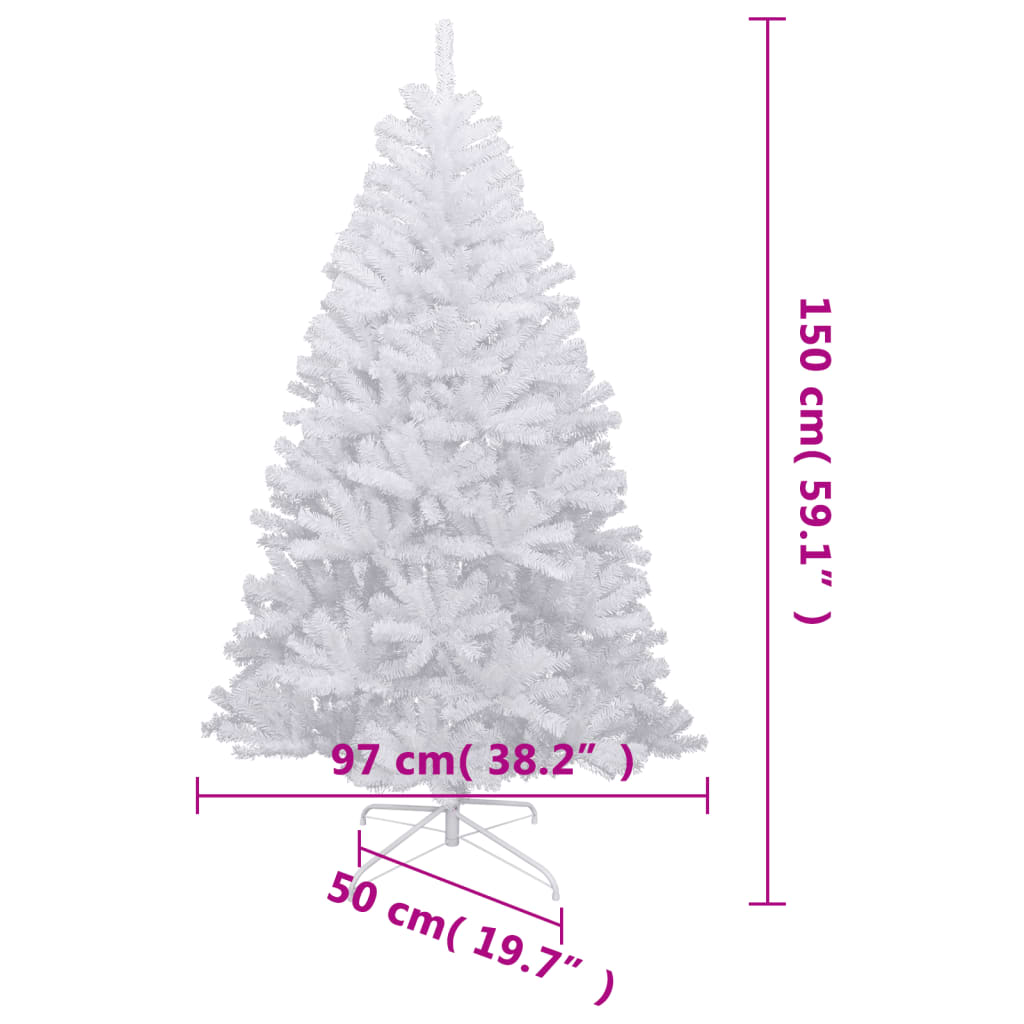 Kunstkerstboom met scharnieren en sneeuw 150 cm