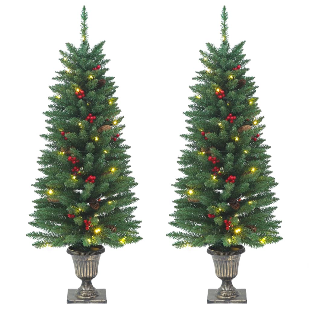 Kunstkerstbomen 2 st 100 LED's 120 cm groen