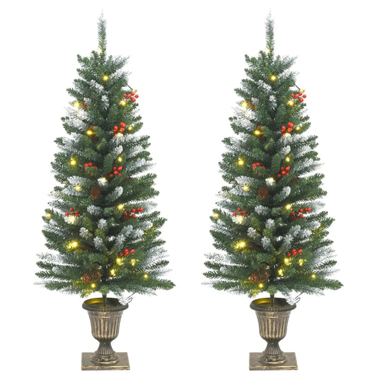 Kunstkerstbomen 2 st 100 LED's 120 cm groen