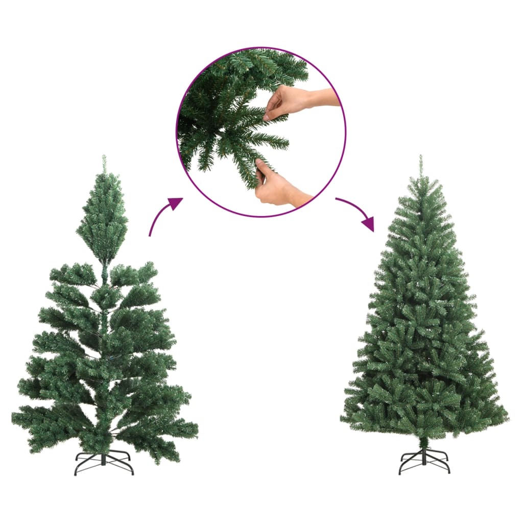 Kunstkerstbomen 2 st 100 LED's 120 cm groen