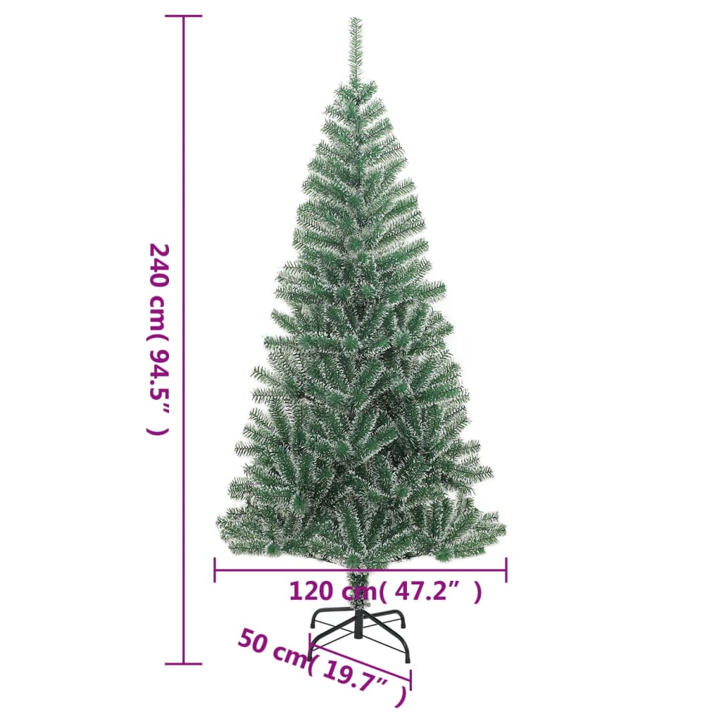 Kunstkerstboom met sneeuw 240 cm groen