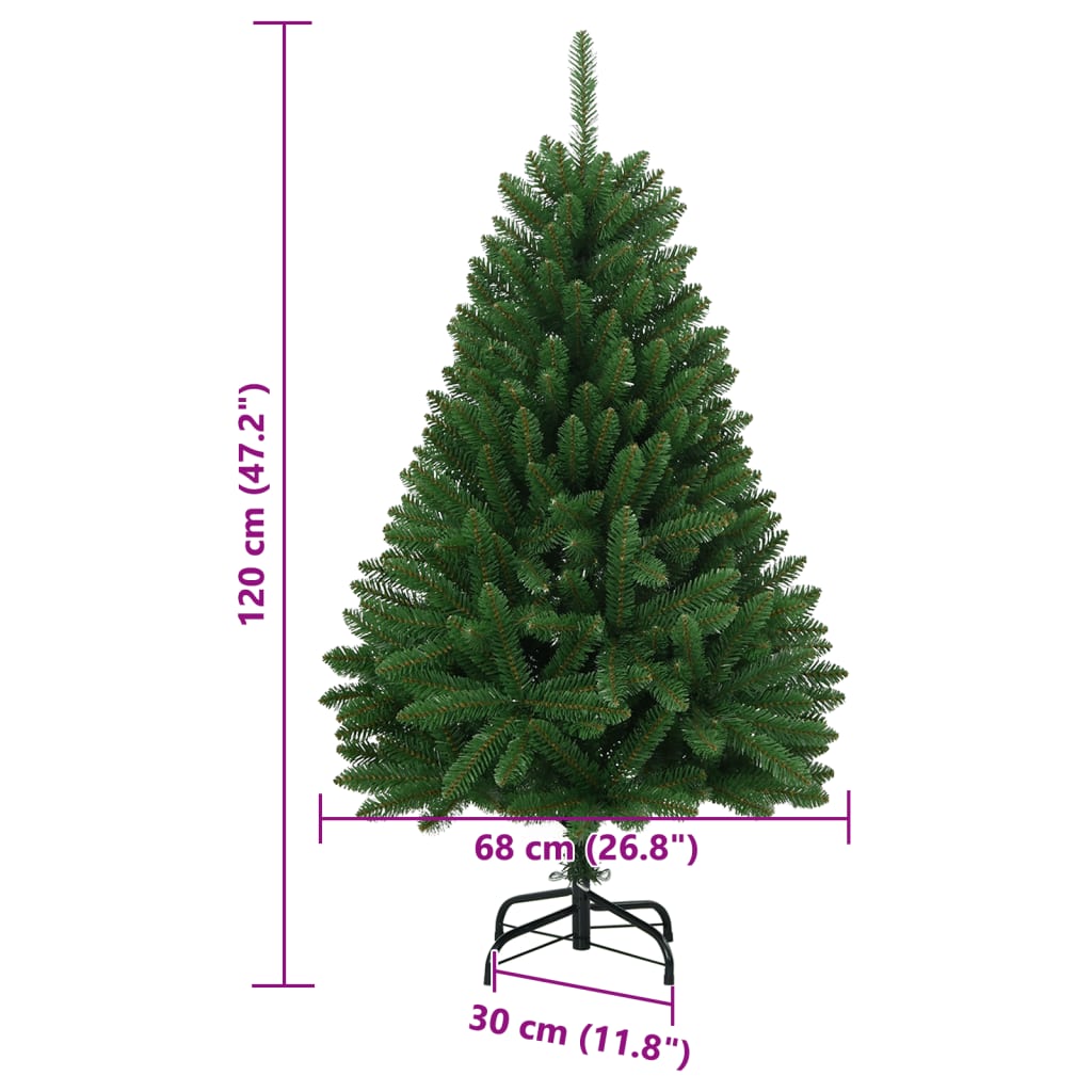 Kunstkerstboom met scharnieren met standaard 120 cm groen