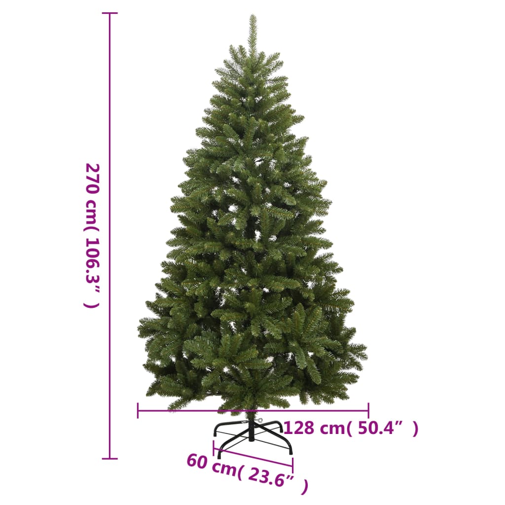 Kunstkerstboom met scharnieren en standaard 270 cm groen