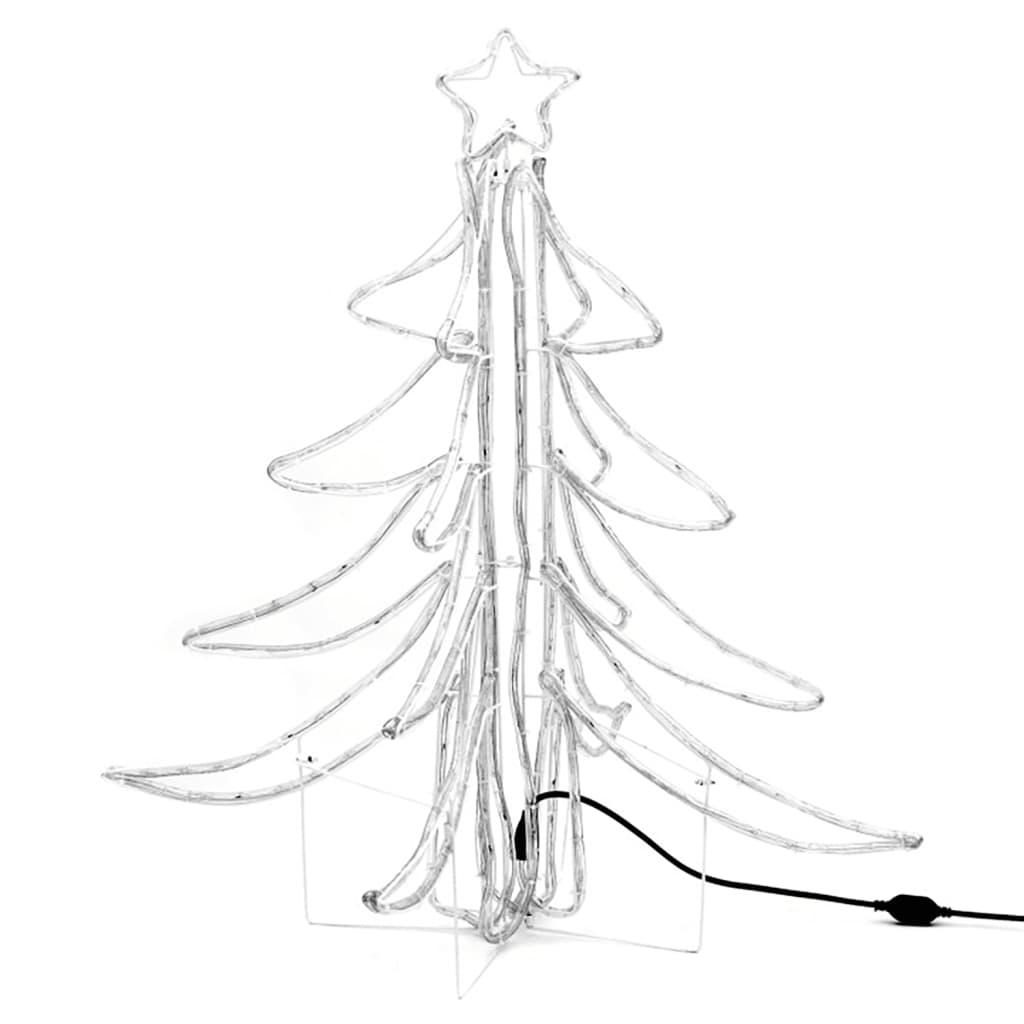 Kerstfiguur boom 2 st inklapbaar met LED's 87x87x93 cm warmwit