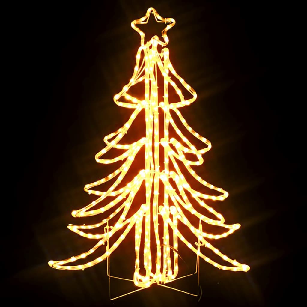 Kerstfiguur boom 3 st inklapbaar met LED's 87x87x93 cm warmwit