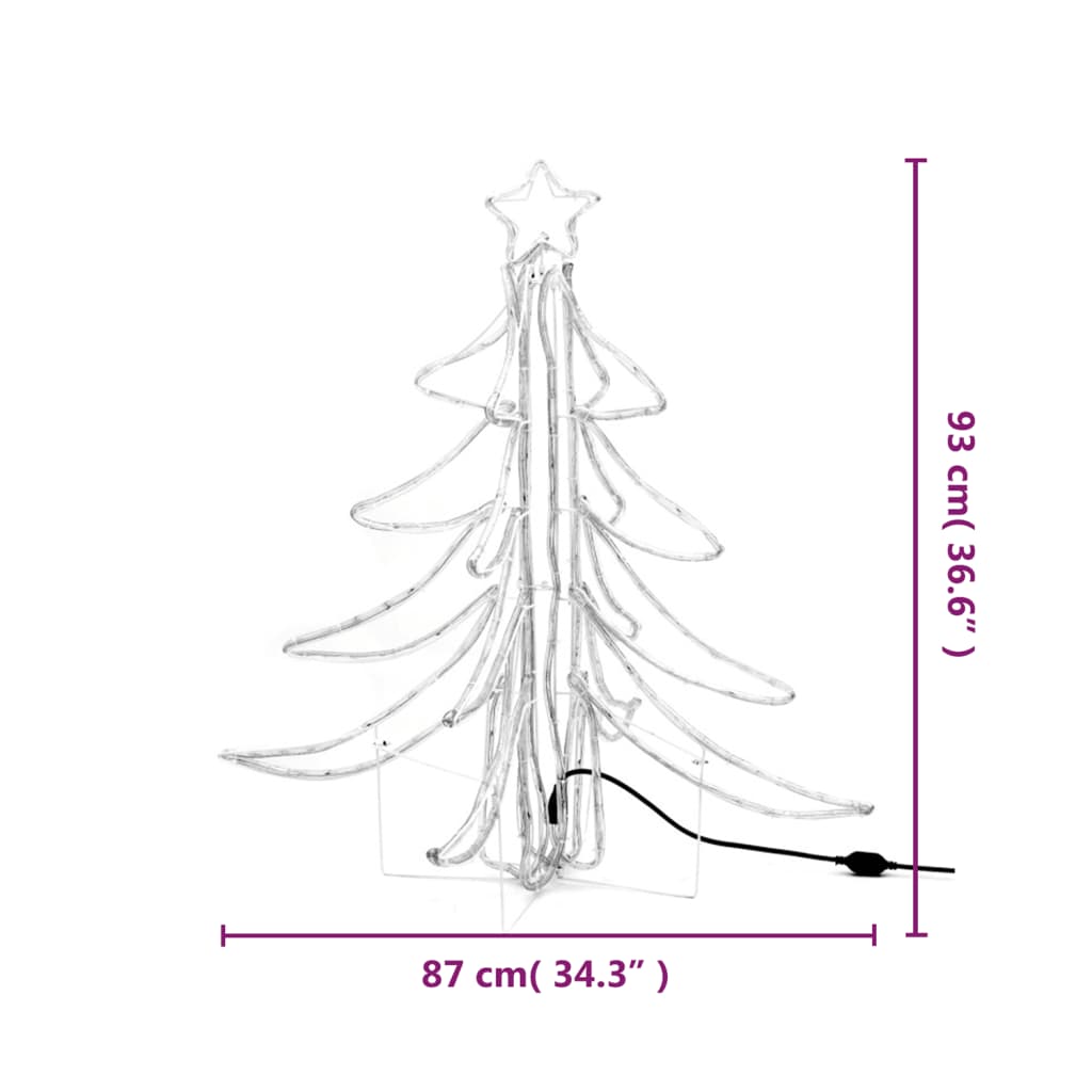 Kerstfiguur boom 3 st inklapbaar met LED's 87x87x93 cm warmwit