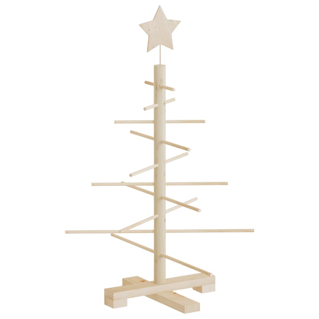 Kerstdecoratie kerstboom 75 cm massief grenenhout