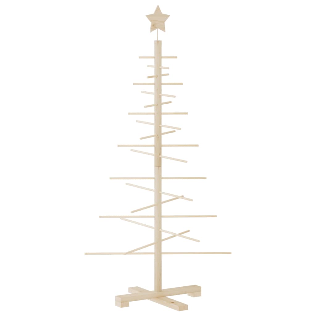 Kerstdecoratie kerstboom 125 cm massief grenenhout