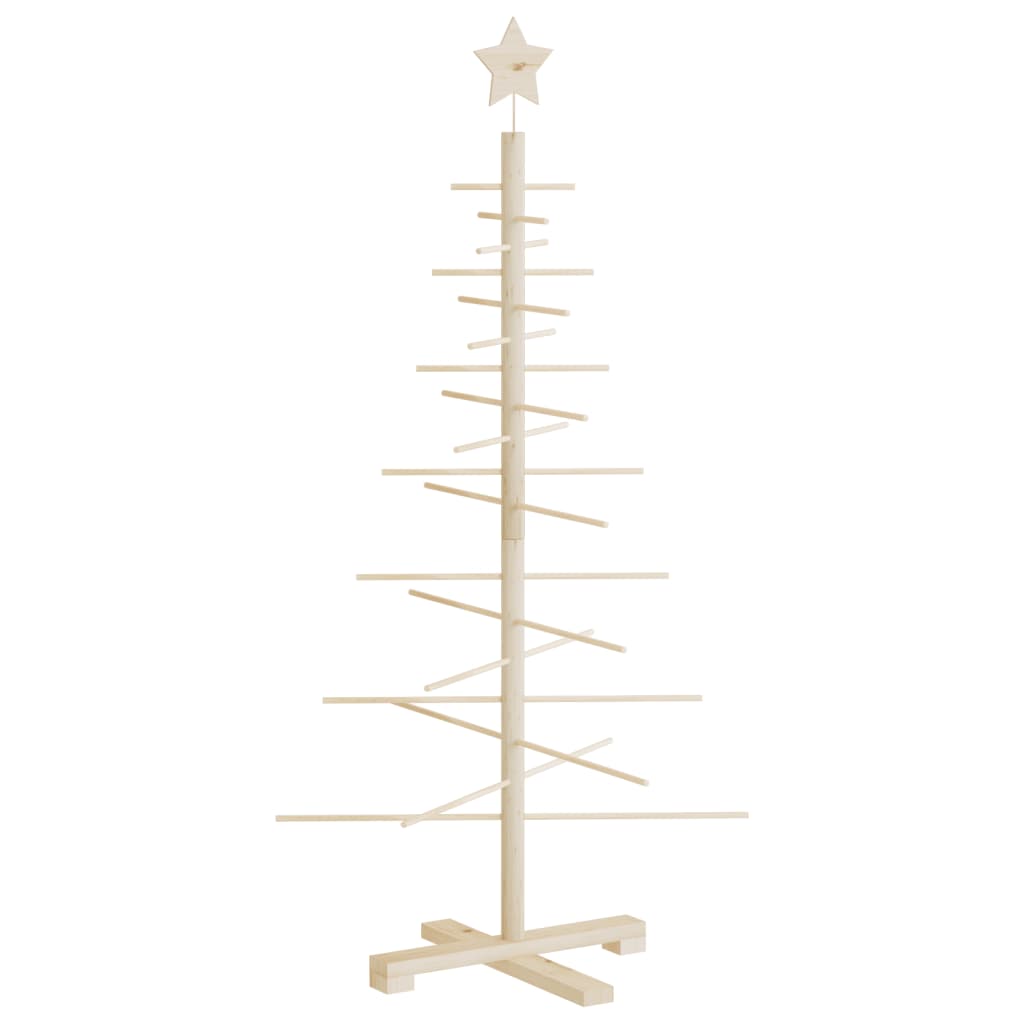 Kerstdecoratie kerstboom 125 cm massief grenenhout