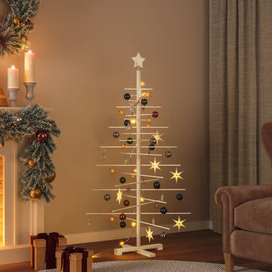 Kerstdecoratie kerstboom 150 cm massief grenenhout