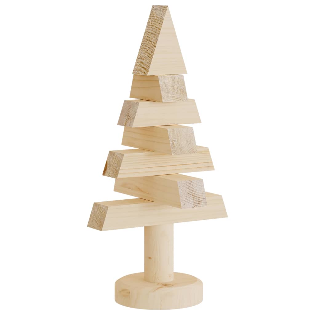 Kerstdecoraties kerstboom 2 st 30 cm massief grenenhout