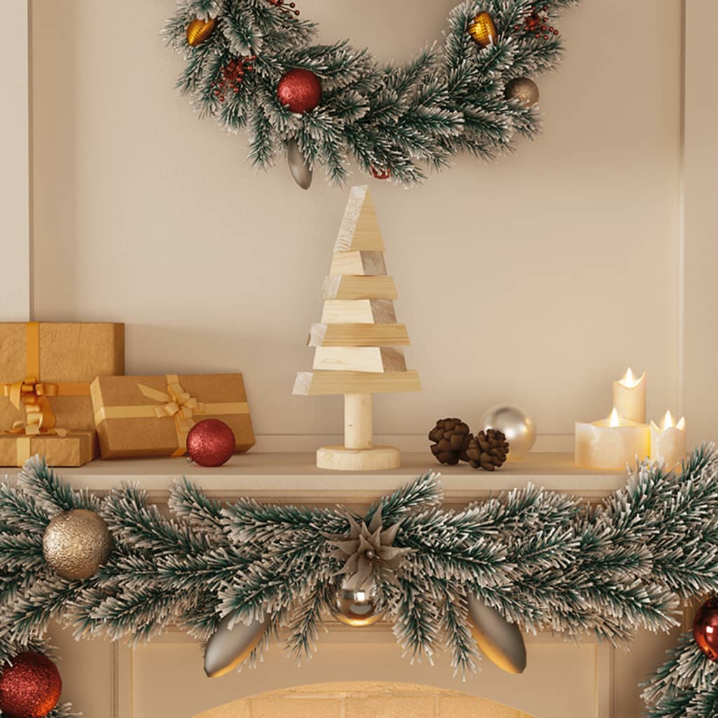 Kerstdecoraties kerstboom 2 st 30 cm massief grenenhout