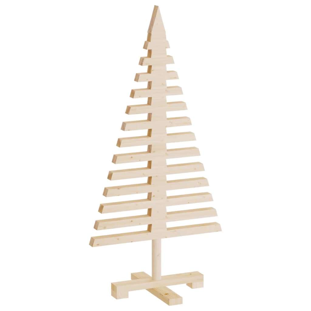 Kerstdecoratie kerstboom 90 cm massief grenenhout