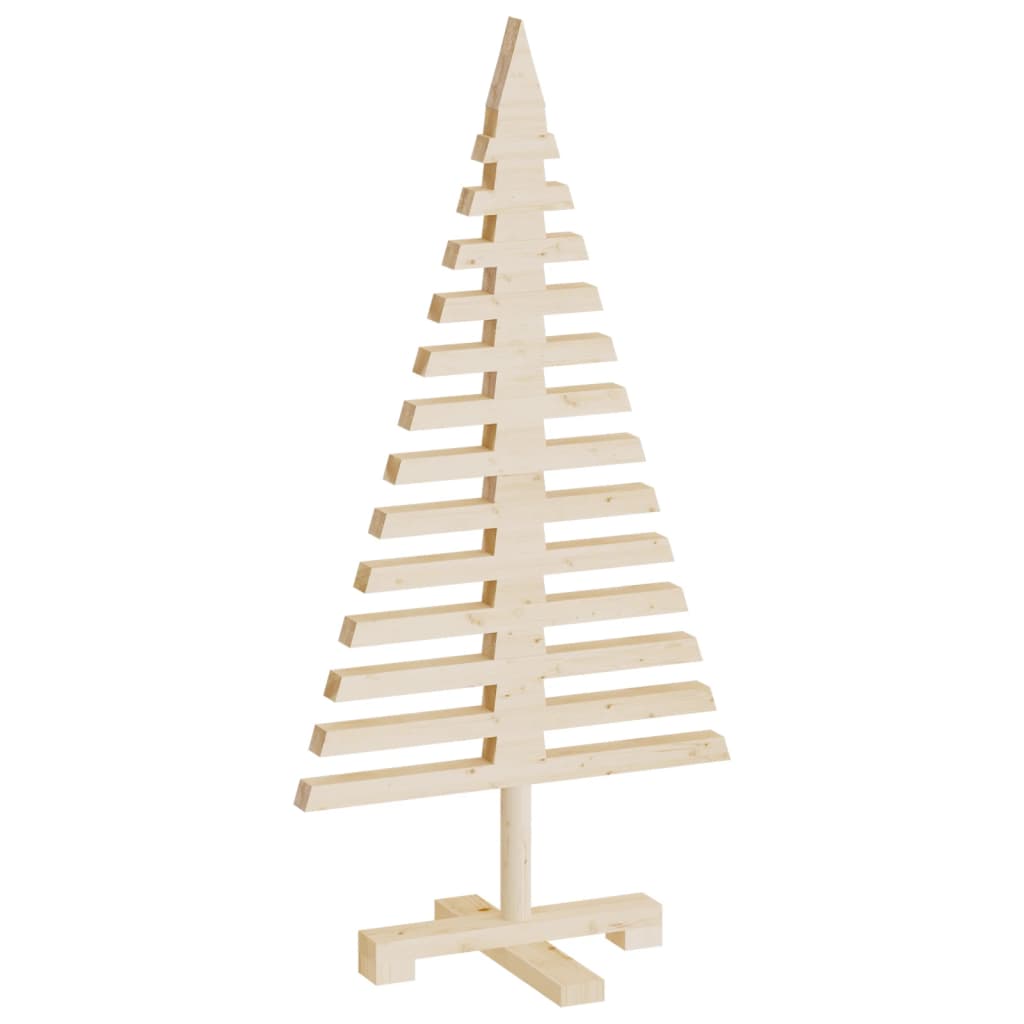 Kerstdecoratie kerstboom 90 cm massief grenenhout