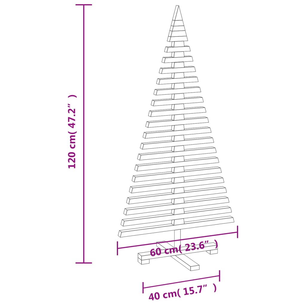 Kerstdecoratie kerstboom 120 cm massief grenenhout