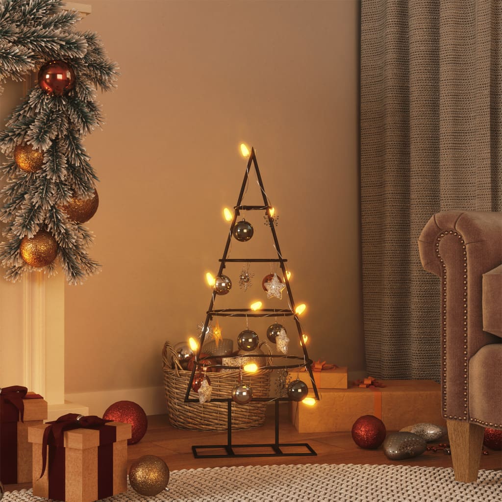 Kerstdecoratie kerstboom 60 cm metaal zwart