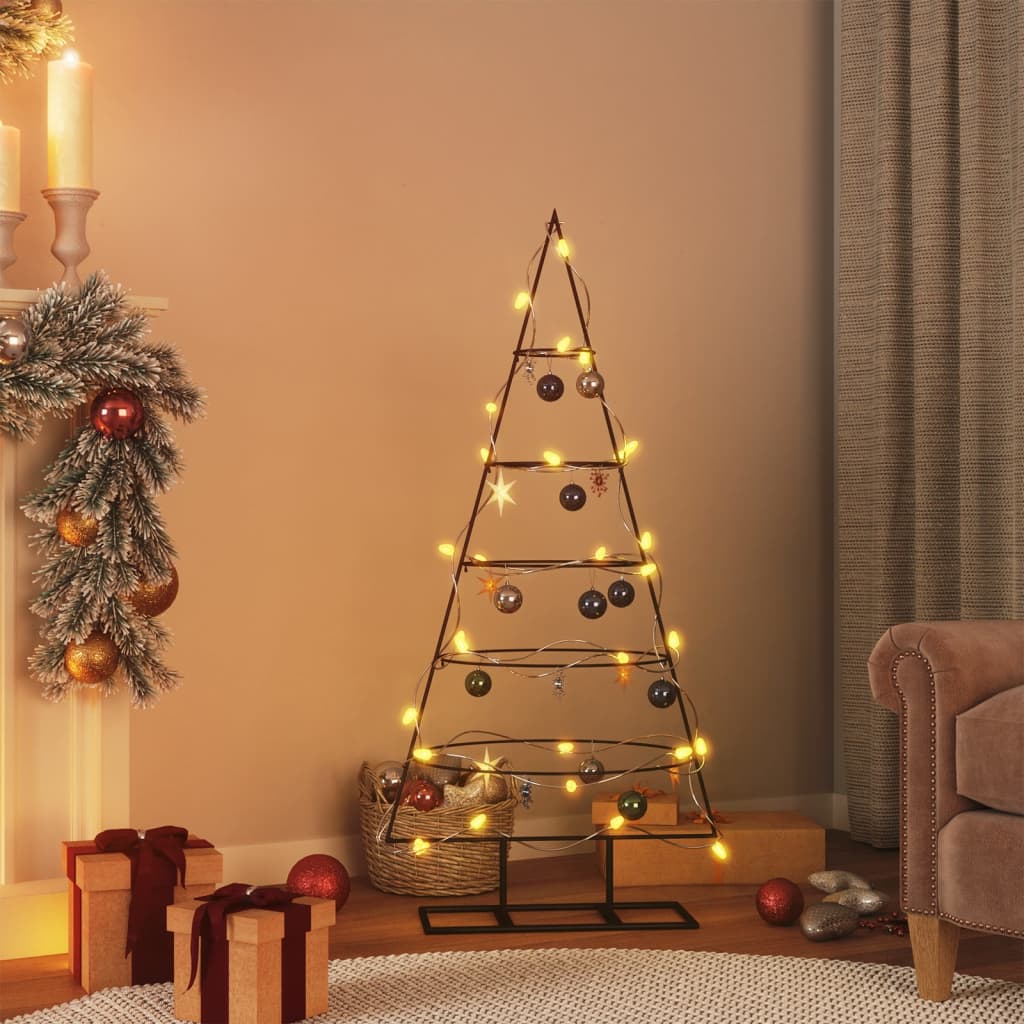 Kerstdecoratie kerstboom 125 cm metaal zwart