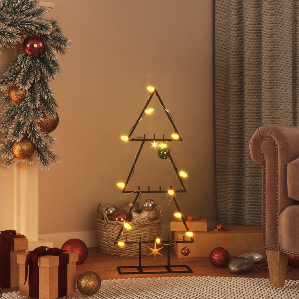 Kerstdecoratie kerstboom 60 cm metaal zwart