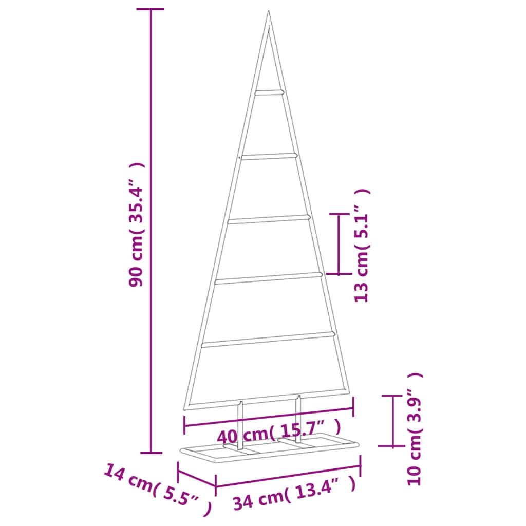 Kerstdecoratie kerstboom 90 cm metaal zwart