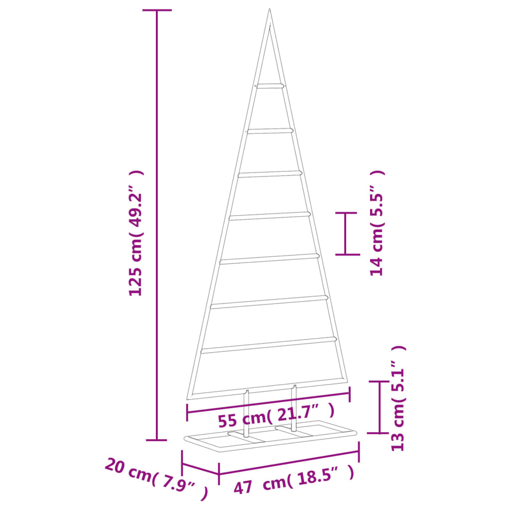 Kerstdecoratie kerstboom 125 cm metaal zwart