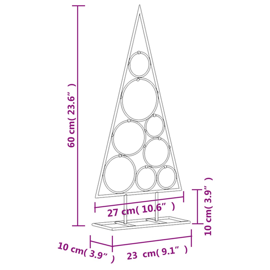 Kerstdecoratie kerstboom 60 cm metaal zwart