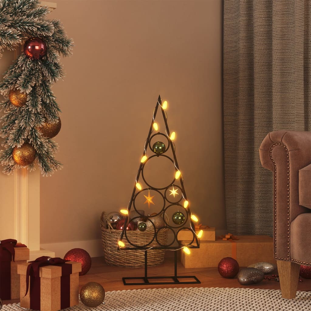 Kerstdecoratie kerstboom 60 cm metaal zwart