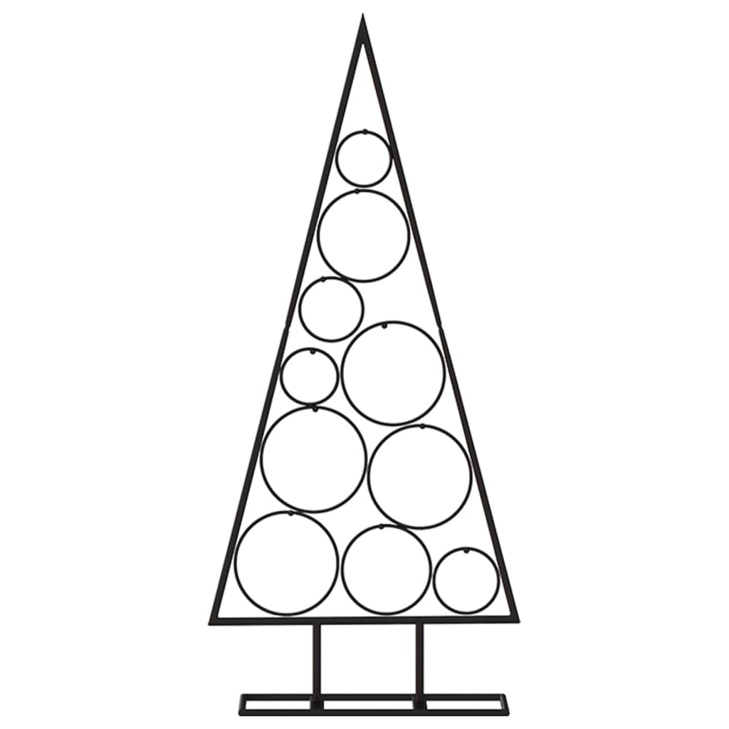 Kerstdecoratie kerstboom 90 cm metaal zwart