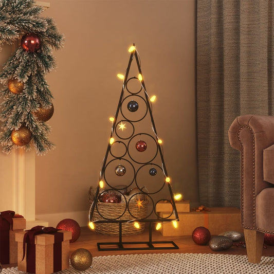 Kerstdecoratie kerstboom 90 cm metaal zwart