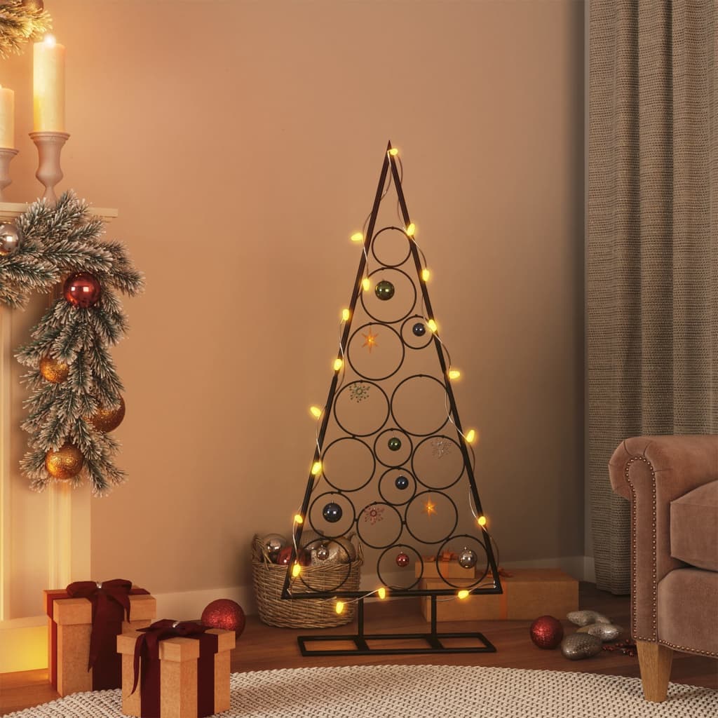 Kerstdecoratie kerstboom 125 cm metaal zwart