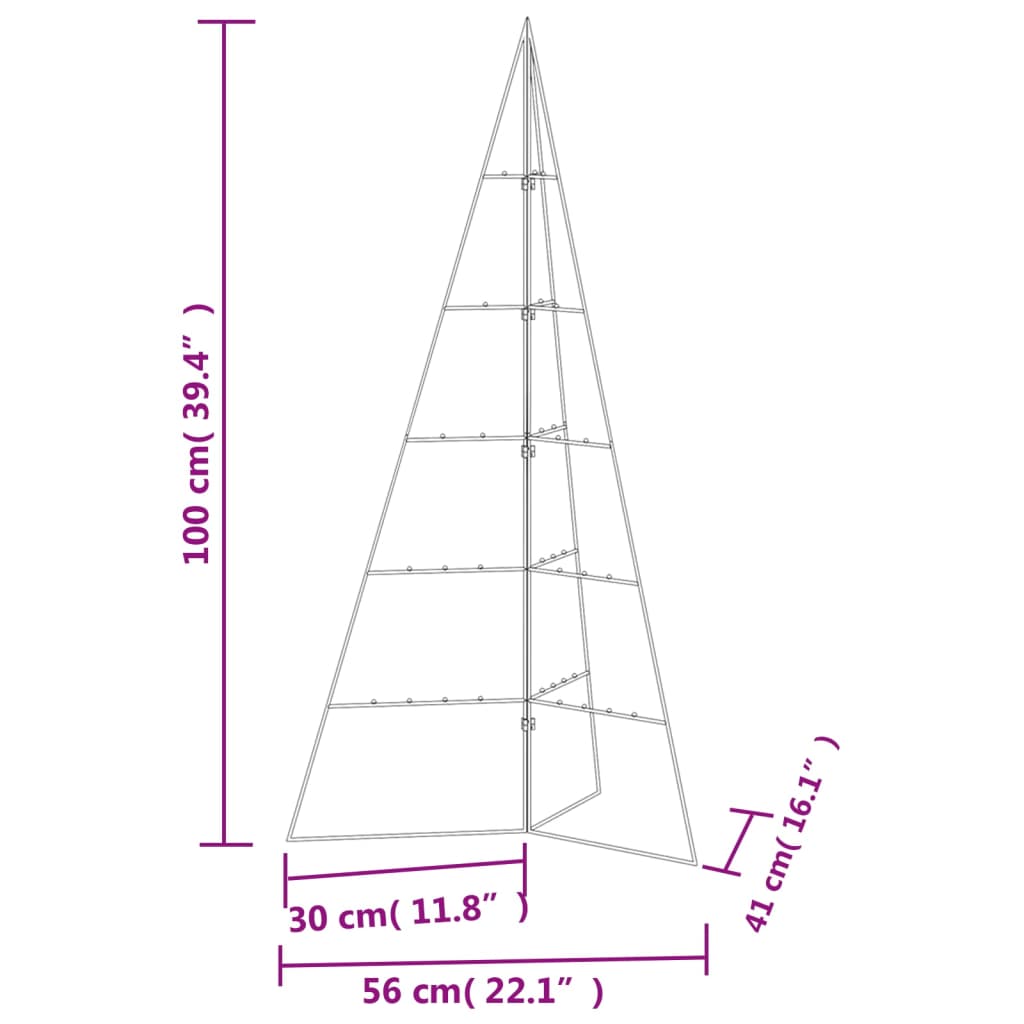 Kerstdecoratie kerstboom 100 cm metaal zwart