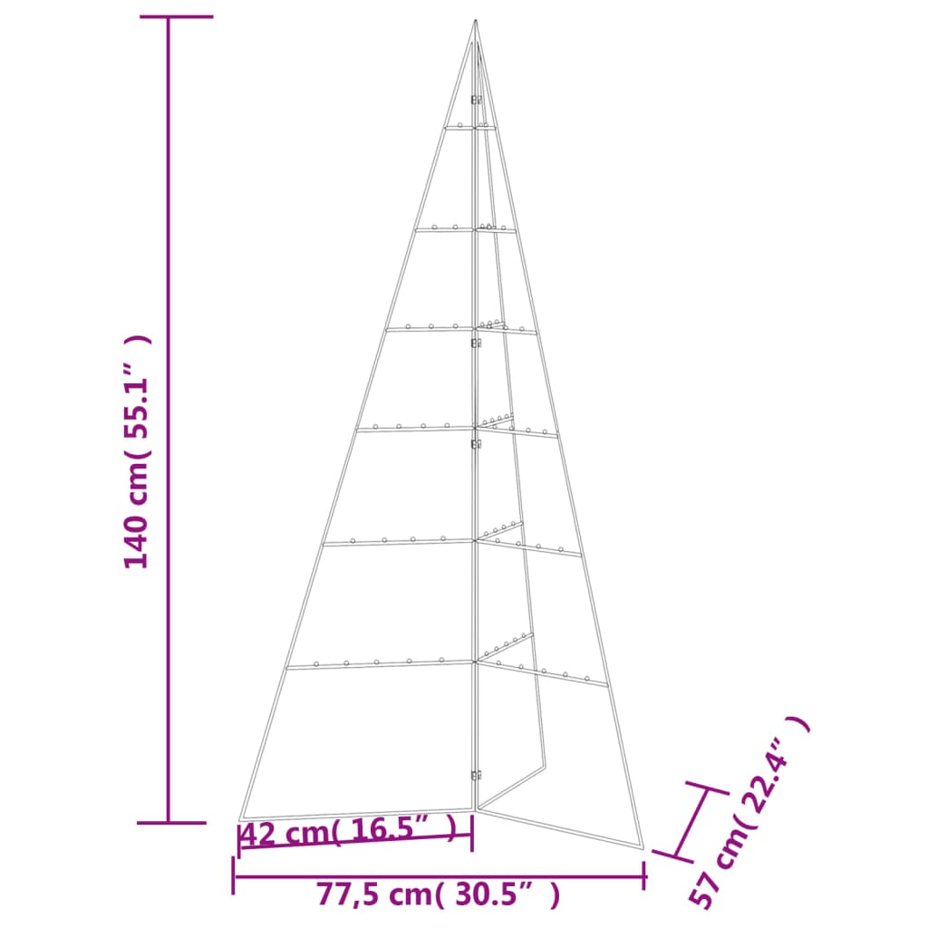 Kerstdecoratie kerstboom 140 cm metaal zwart