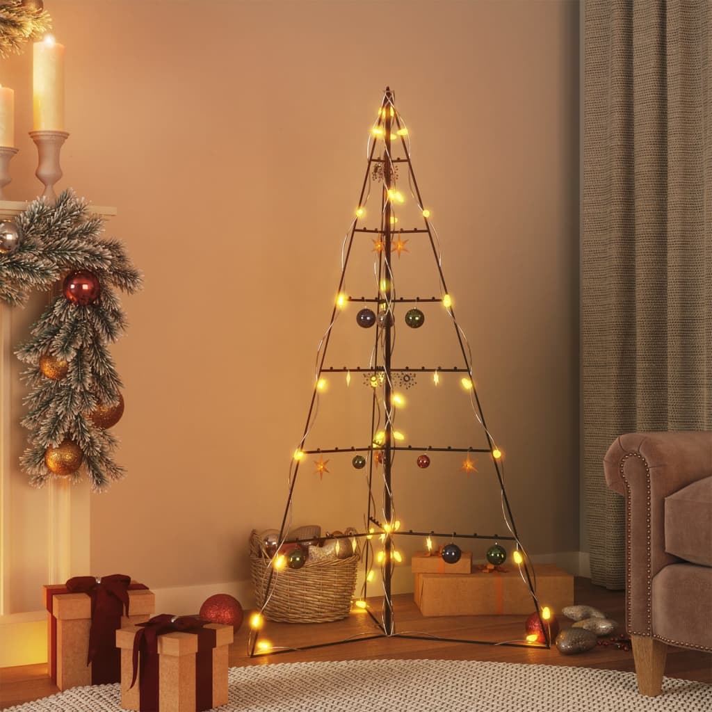 Kerstdecoratie kerstboom 140 cm metaal zwart