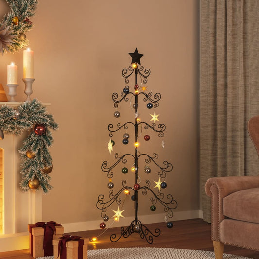 Kerstdecoratie kerstboom 150 cm metaal zwart