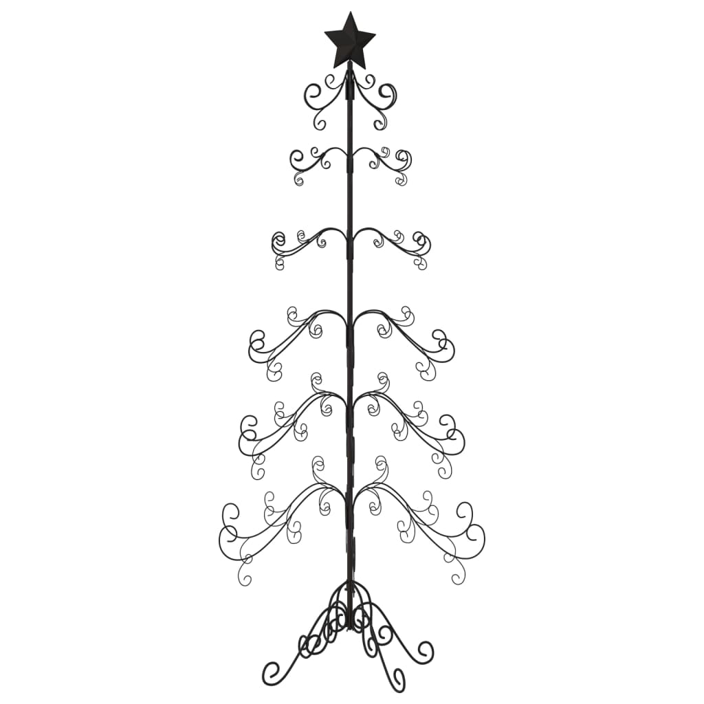 Kerstdecoratie kerstboom 215 cm metaal zwart