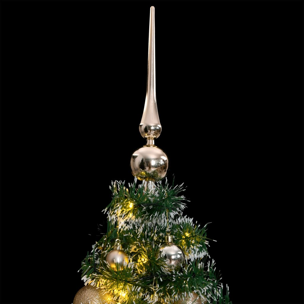 Kunstkerstboom 150 LED's kerstballen en sneeuw 150 cm