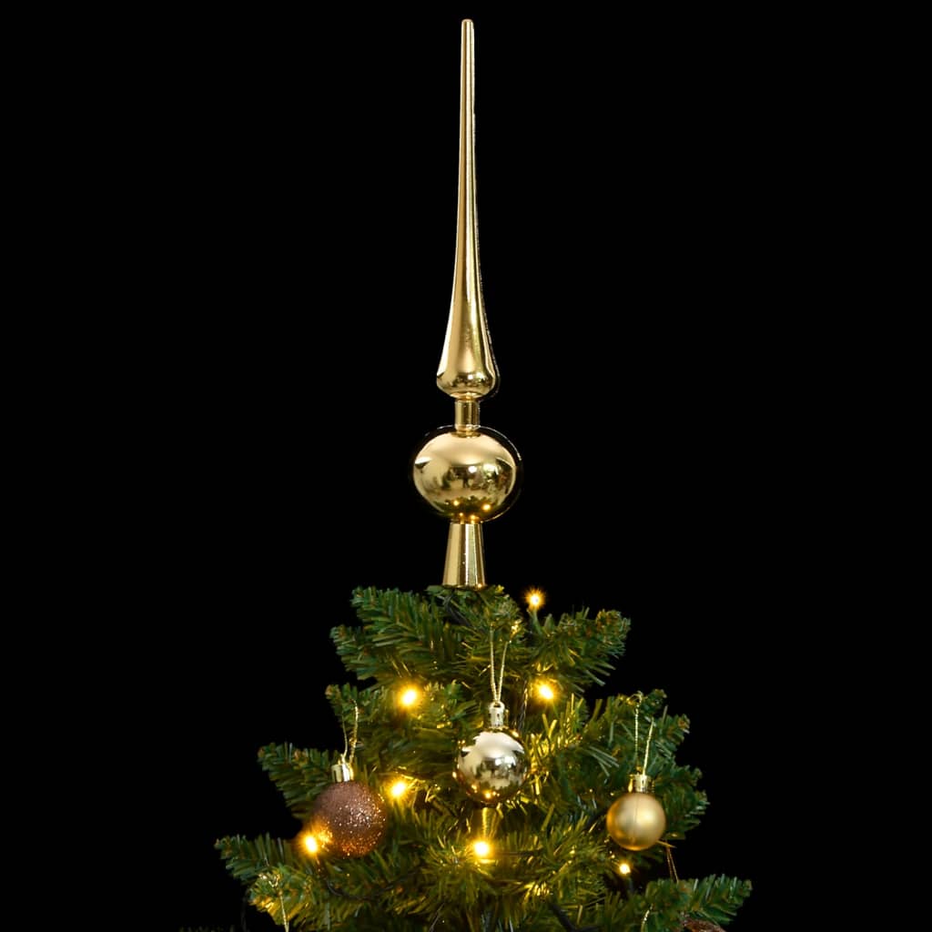 Kunstkerstboom met scharnieren 150 LED en kerstballen 120 cm