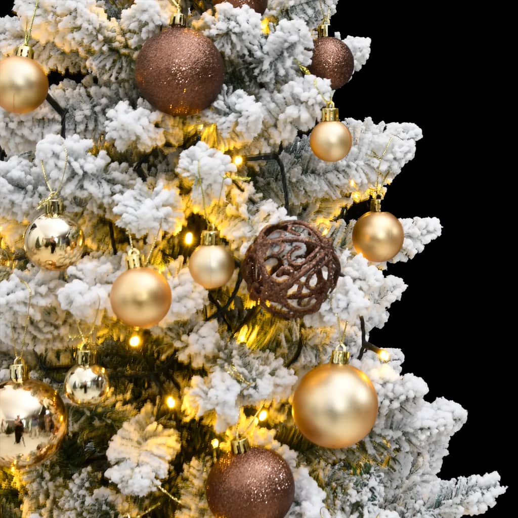 Kunstkerstboom met scharnieren 150 LED en kerstballen 120 cm