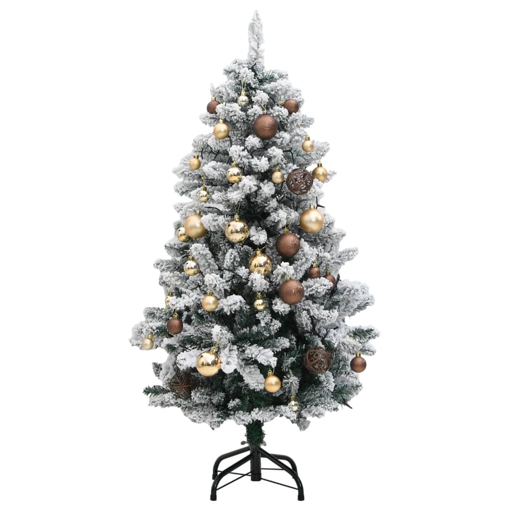 Kunstkerstboom met scharnieren 150 LED's en kerstballen 150 cm