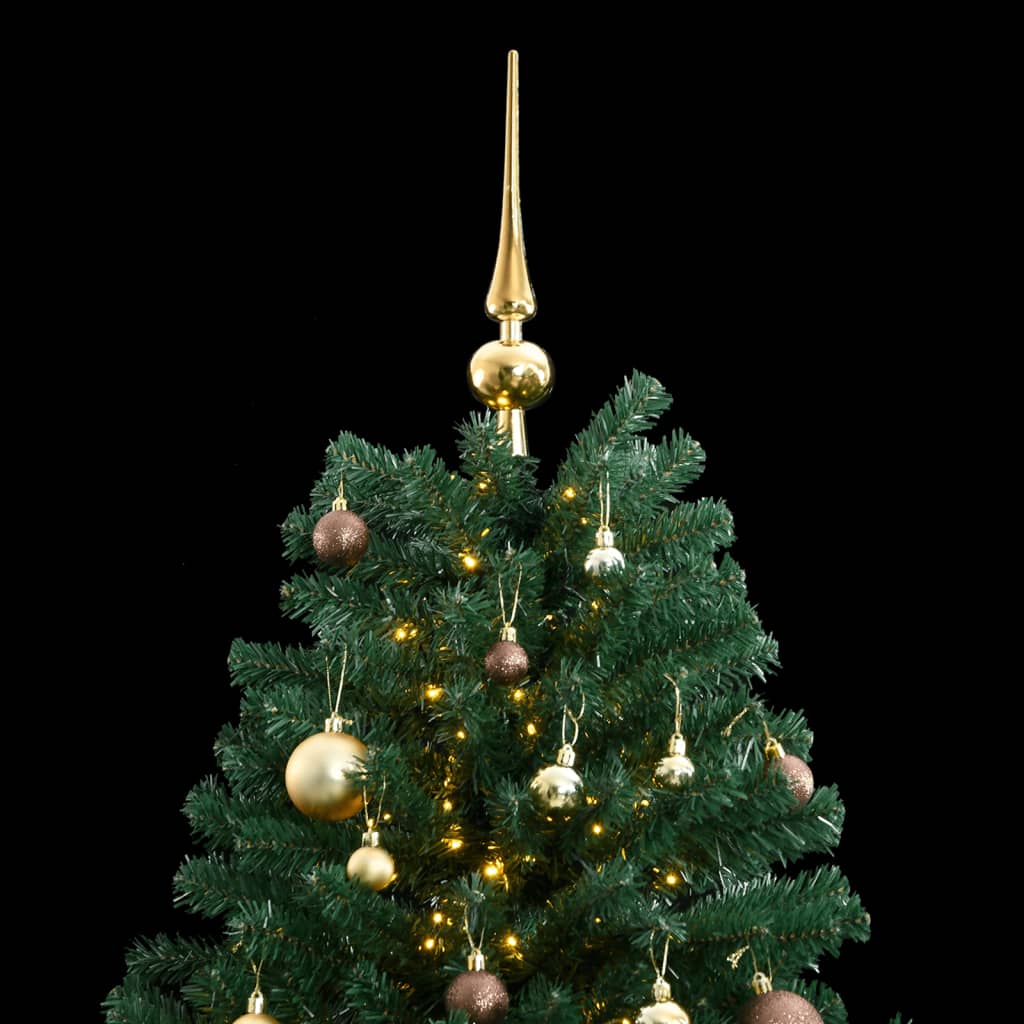 Kunstkerstboom met scharnieren 300 LED's en kerstballen 240 cm