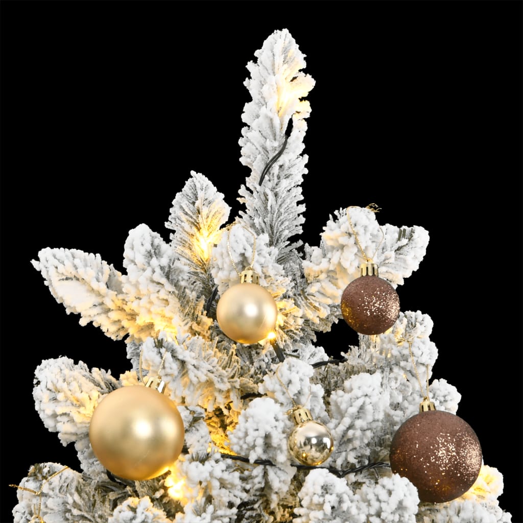 Kunstkerstboom met scharnieren 300 LED's en kerstballen 210 cm