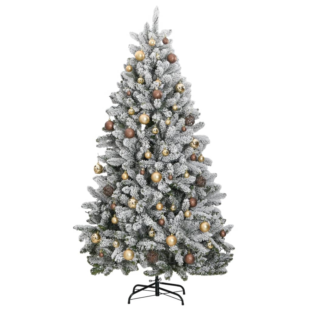 Kunstkerstboom met scharnieren 300 LED's en kerstballen 300 cm