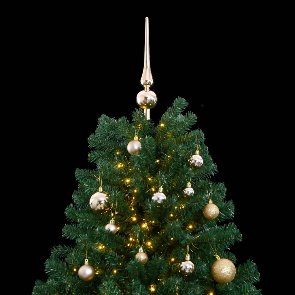 Kunstkerstboom met scharnieren 300 LED's en kerstballen 240 cm