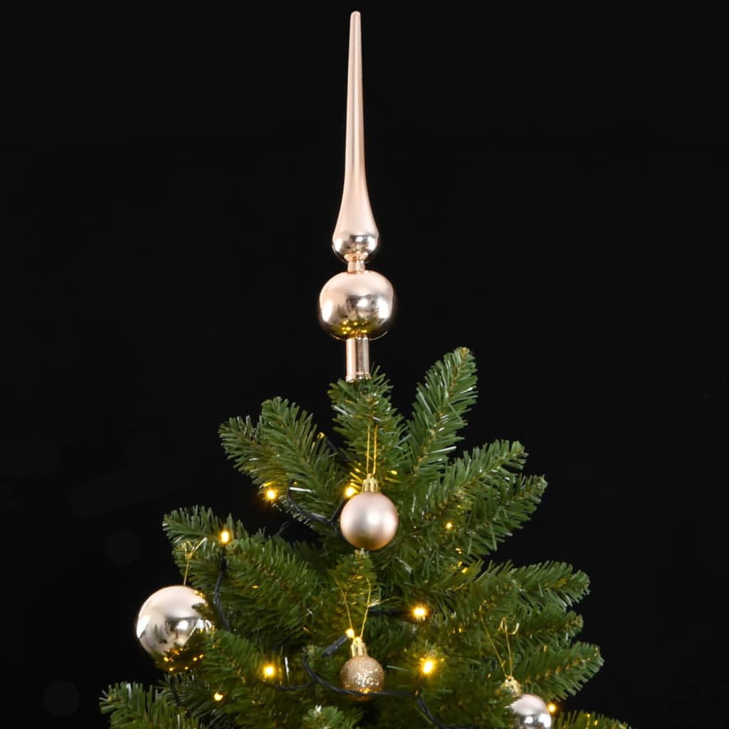 Kunstkerstboom met scharnieren 300 LED's en kerstballen 270 cm