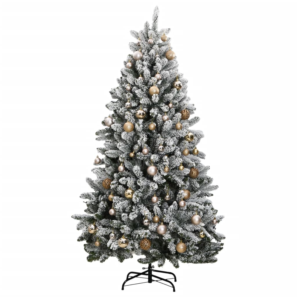 Kunstkerstboom met scharnieren 300 LED's en kerstballen 300 cm