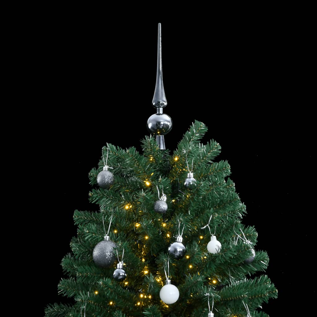 Kunstkerstboom met scharnieren 300 LED's en kerstballen 240 cm