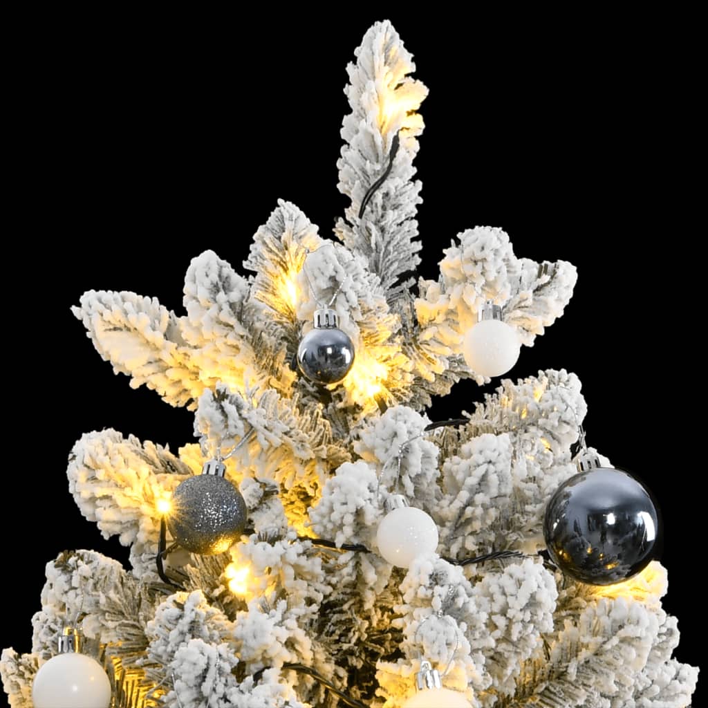 Kunstkerstboom met scharnieren 300 LED's en kerstballen 180 cm