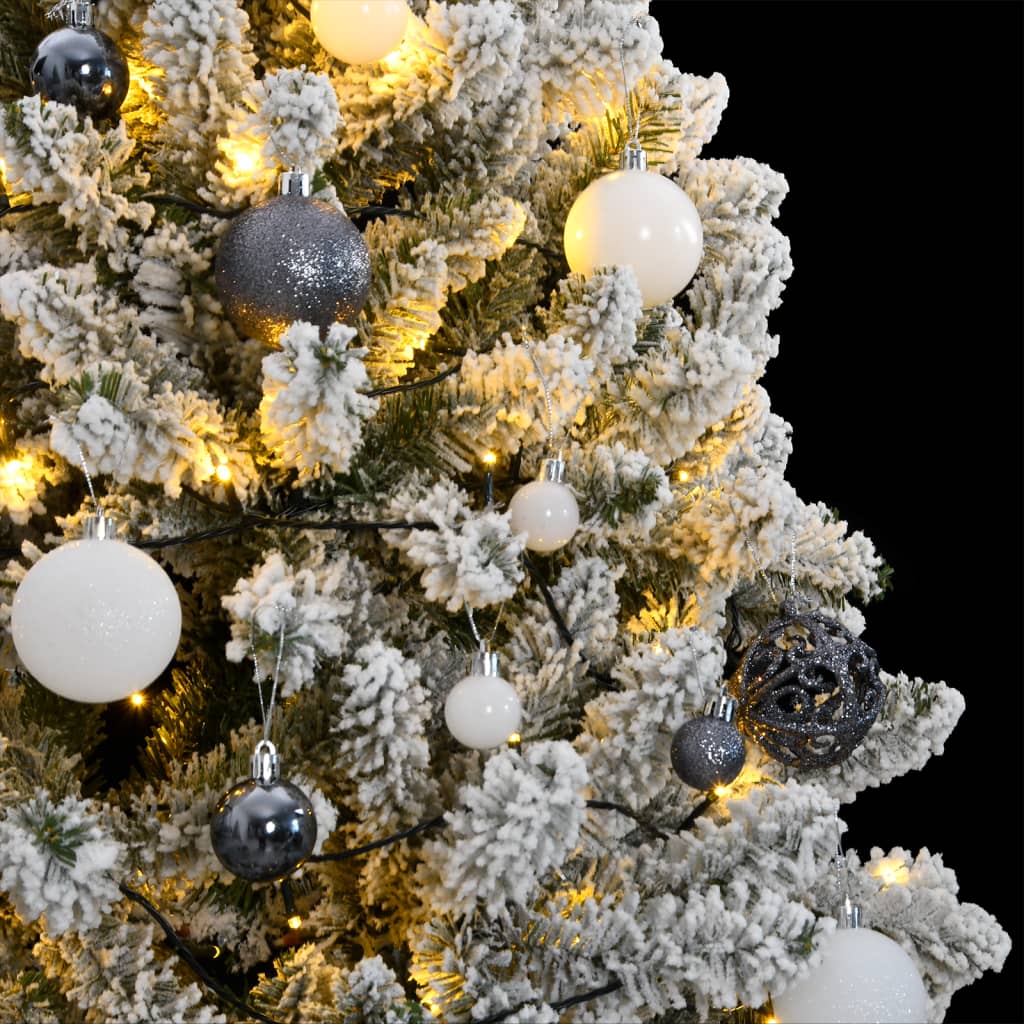 Kunstkerstboom met scharnieren 300 LED's en kerstballen 240 cm